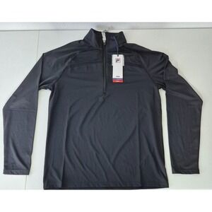 Fila Half Zip Mens‎ Small Black UPF 50 Tennis Long Sleeve Pullover NEW